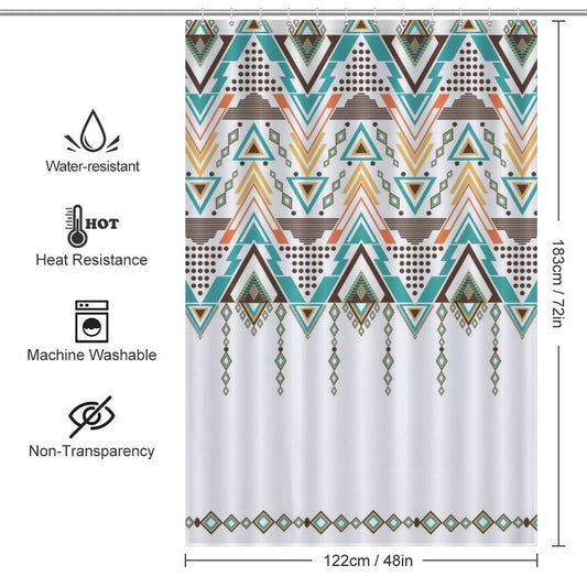 Abstract Geometric Arrow Aztec Shower Curtain