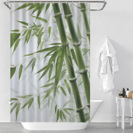 Aesthetic Bamboo Shower Curtain