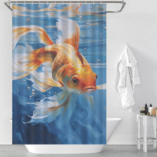 Animated goldfish shower curtain Fun