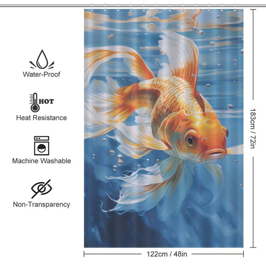 Animated goldfish shower curtain Fun