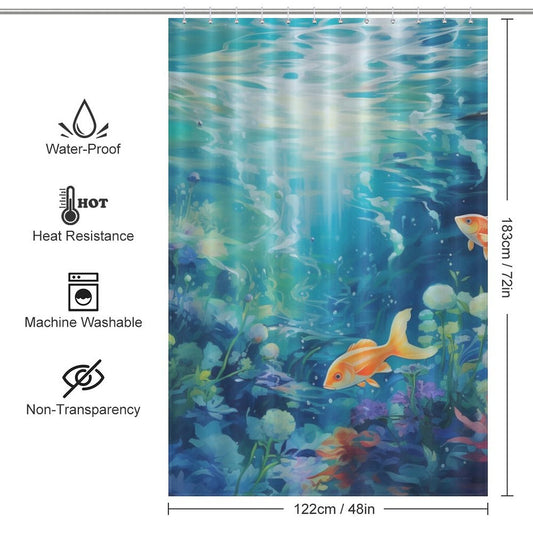 Aqua Dreams Turquoise Shower Curtain