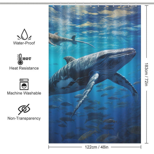 Aquatic Ballet Whale Shower Curtain