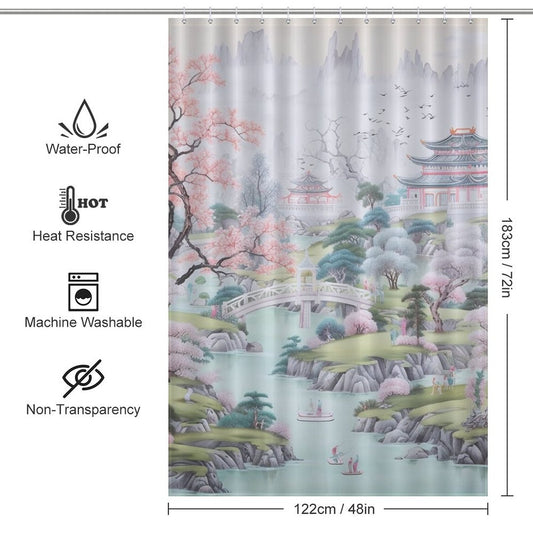 Artistic Chinoiserie Shower Curtain