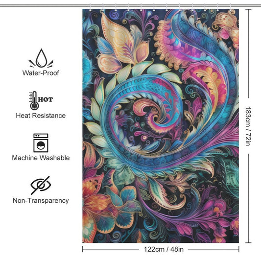 Artistic Paisley Shower Curtain