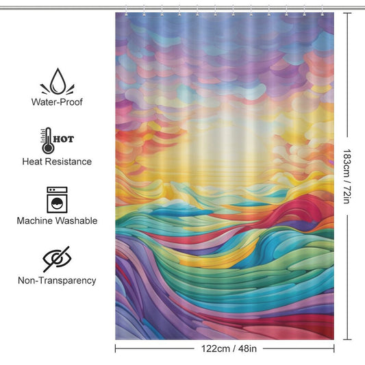 Artistic Rainbow Shower Curtain