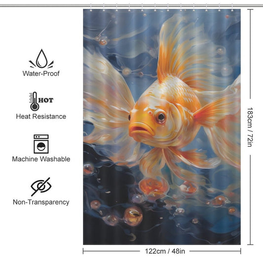 Artistic goldfish shower curtain Ballet