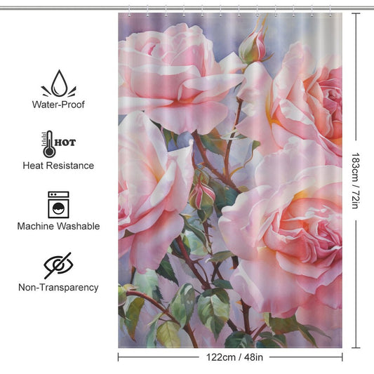 Beauty Pink Rose Shower Curtain