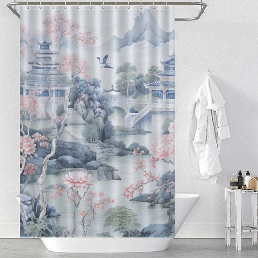 Blue Chinoiserie Shower Curtain