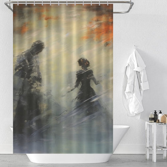 Blurred Edges Silhouette Shadow Shower Curtain