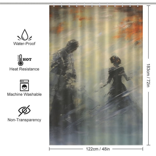 Blurred Edges Silhouette Shadow Shower Curtain