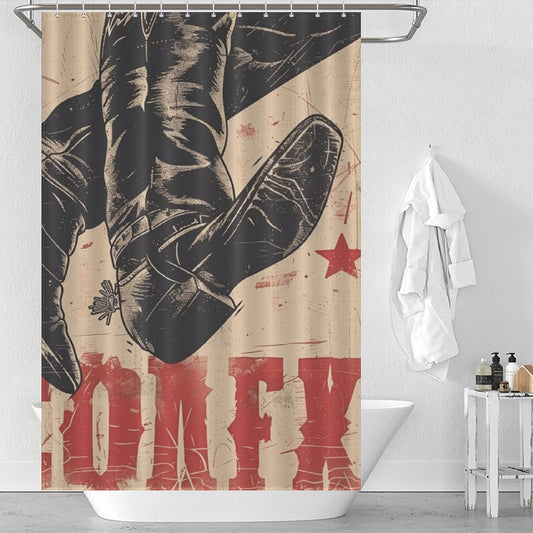 Bold Typography Cowboy Shower Curtain