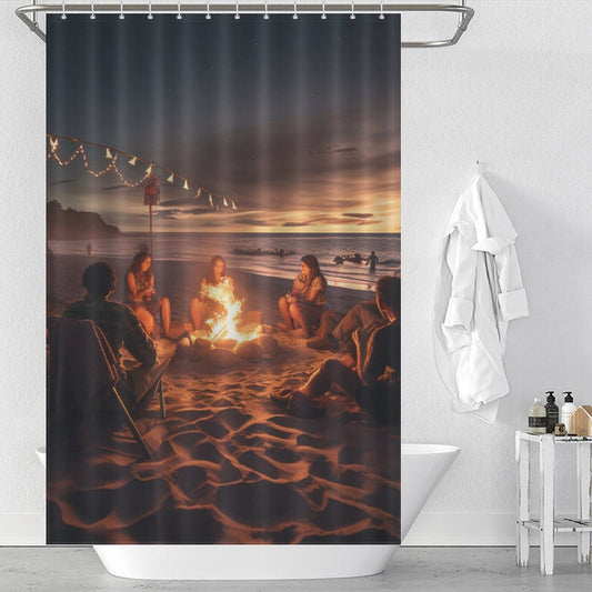 Bonfires Beach Shower Curtain