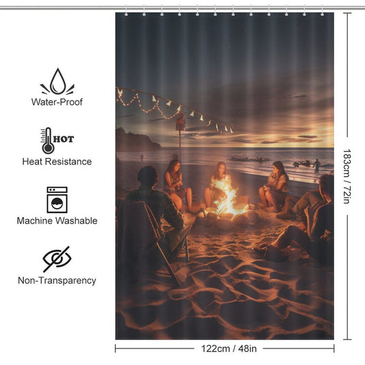 Bonfires Beach Shower Curtain