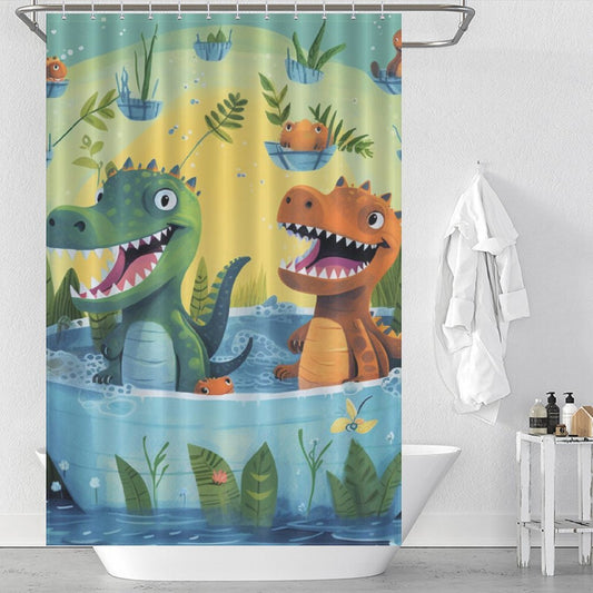 Cartoon Dinosaurs Shower Curtain Décor