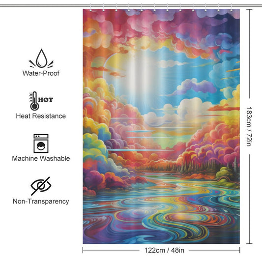 Cheerful Rainbow Shower Curtain