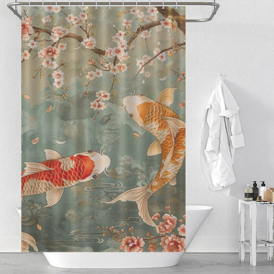 Cherry Blossoms Oriental Shower Curtain