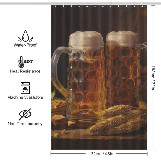 Clinking Mugs Beer Shower Curtain