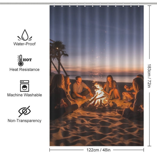 Coastal Bonfires Beach Shower Curtain