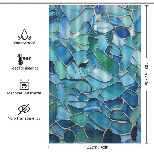Coastal Charm Sea Glass Shower Curtain