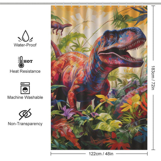 Colorful Dinosaurs Shower Curtain Design