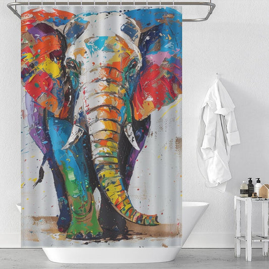 Colorful Elephant Shower Curtain
