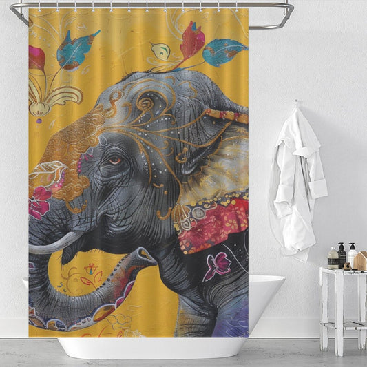 Colorful India Style Elephant Shower Curtain
