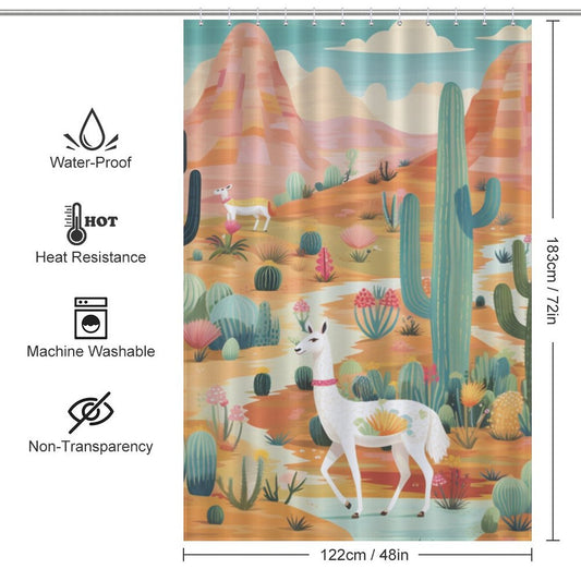 Colorful Llama Shower Curtain