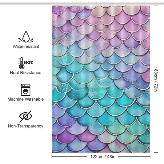 Colorful Mermaid Tail Beach Shower Curtain