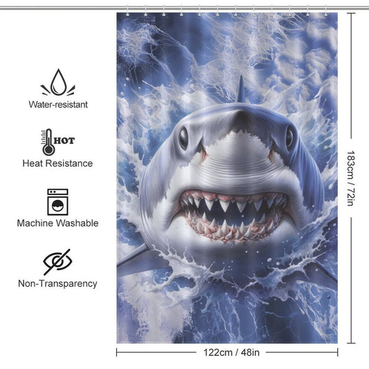 Cool Ocean Shark Beach Shower Curtain