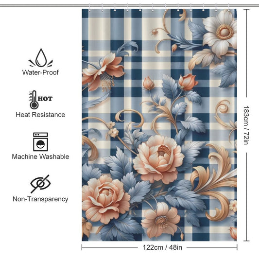 Country Chic Gingham Shower Curtain