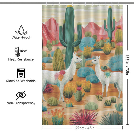 Cute Llama Shower Curtain