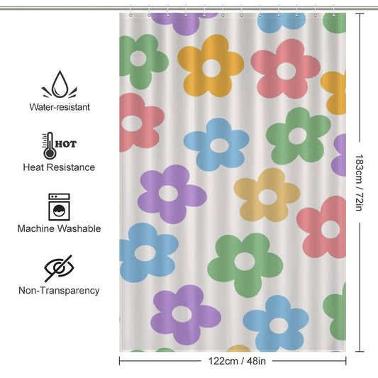 Cute Retro Flower Shower Curtain