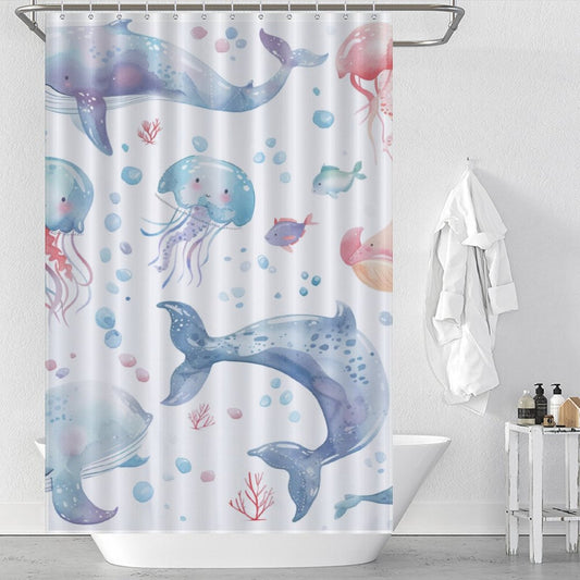 Cute Sealife Ocean Shower Curtain