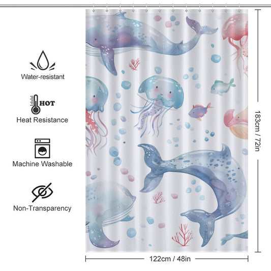 Cute Sealife Ocean Shower Curtain
