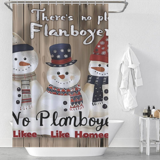 Cute Snowman Winter Shower Curtain