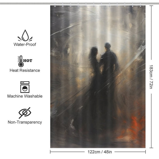 Dance of Seen Unseen Shadow Shower Curtain