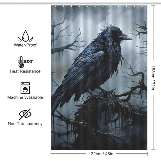 Dark Raven Shower Curtain