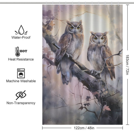 Dead Tree Owl Shower Curtain