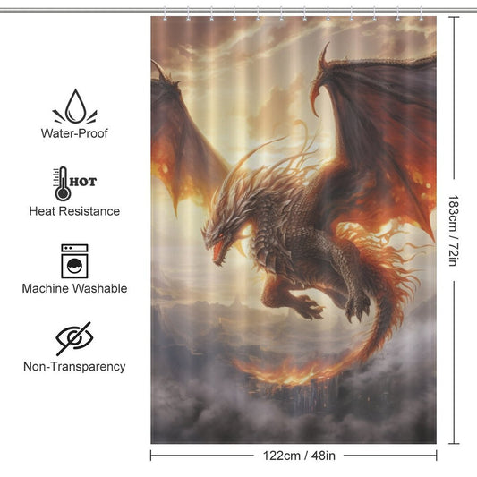 Dragon Shower Curtain Cloud Wings