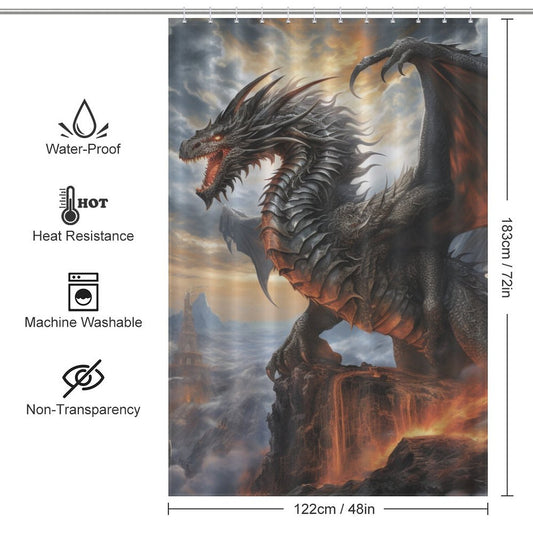 Dragon Shower Curtain Fantastical
