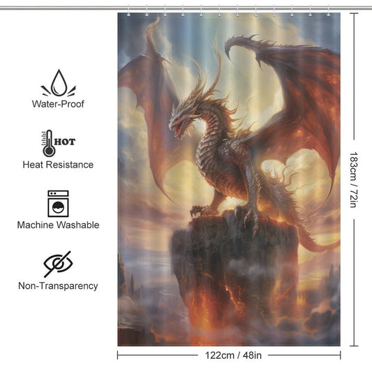 Dragon Shower Curtain Mythical Realm