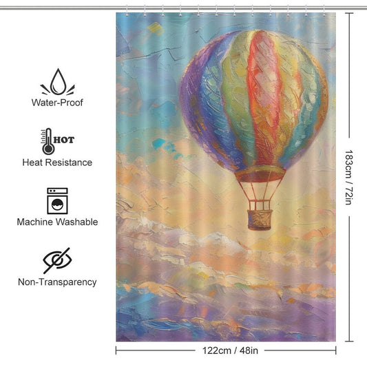 Dreamy Landscapes Hot Air Balloon Shower Curtain