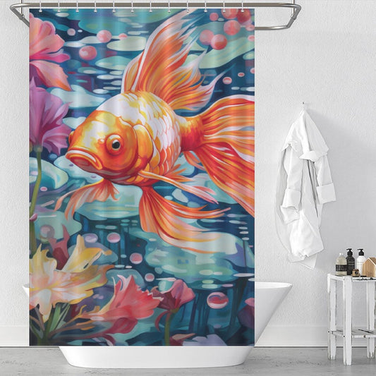 Dreamy goldfish shower curtain