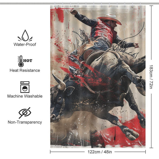 Dynamic Rodeo Spirit Bull Shower Curtain