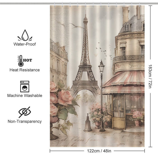 Elegance Floral French Shower Curtain