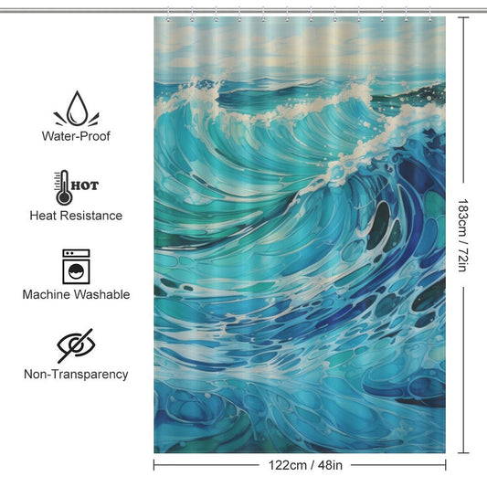 Elegance Turquoise Shower Curtain