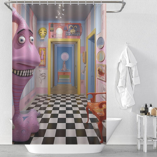 Elegant Black and Pink Shower Curtain