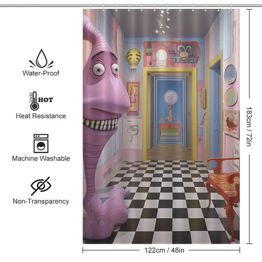 Elegant Black and Pink Shower Curtain