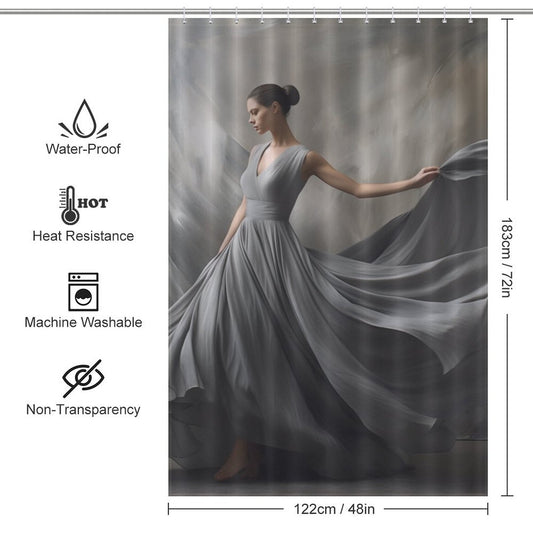 Elegant Gray Shower Curtain