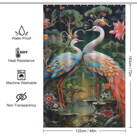 Elegant Phoenix Chinoiserie Shower Curtain